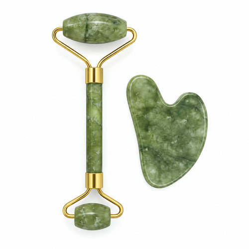 Set Rodillo Facial de Jade + Gua Sha